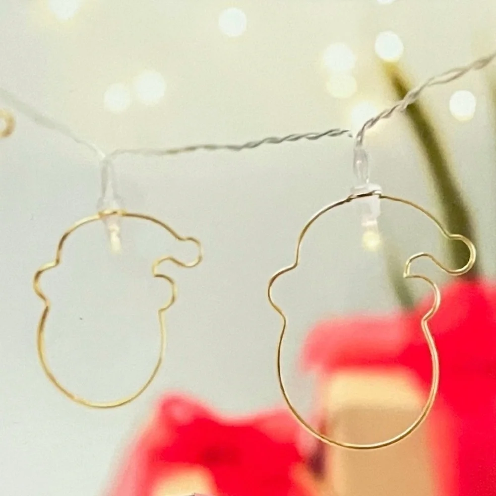 🌺 West & Arrow Christmas Santa Metallic Warm Light LED String Lights NEW